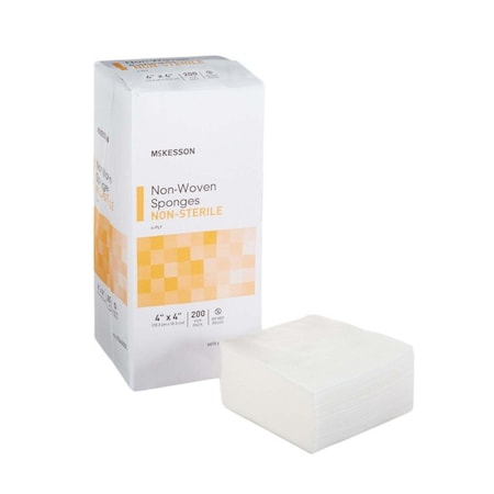 Mckesson NonSterile Nonwoven Sponge, 4 x 4 Inch, 200PK 94442000